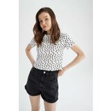 Defacto Slim Fit Short Sleeve Polka Dot Print T-Shirt Cene