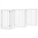  Vrata za pse s vratašcima 9 panela sklopiva 450 cm drvo topole Bijela 50 x 90 x 2 cm | Shoptok.si