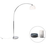 QAZQA Pametna obločna svetilka kromirana z belim senčnikom vključno z Wifi A60 - Arc Basic | Shoptok.si