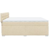  Krevet s oprugama i madracem krem 200 x 200 cm od tkanine | shoptok.hr