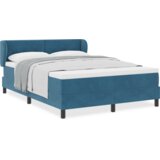  Box Spring postelja z vzmetnico temno modra 140x200 cm žamet, (22051332) | Shoptok.si
