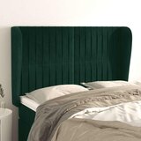  Uzglavlje s ušima tamnozeleno 147x23x118/128 cm baršunasto | shoptok.hr