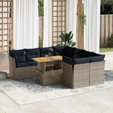 vidaXL 9-dijelni set vrtnih sofa od poliratana s jastucima sivi | shoptok.hr