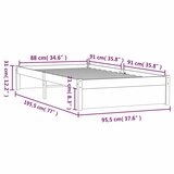  Okvir za krevet boja meda od masivnog drva 90 x 190 cm mali | shoptok.hr