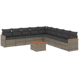  10-dijelni set vrtnih sofa od poliratana s jastucima sivi | shoptok.hr