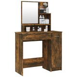 vidaXL Toaletna mizica z ogledalom dimljeni hrast 86,5x35x136 cm | Shoptok.si