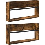  Polica za časopise Zidne 2 pcs Dimljeni hrast 60 x 12 x 30 cm | shoptok.hr