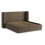 Micadoni Smeđe-sivi tapecirani bračni krevet s prostorom za odlaganje s podnicom 160x200 cm Mount – | shoptok.hr
