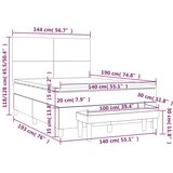  Krevet s oprugama i madracem smeđesivi 140 x 190 cm od tkanine | shoptok.hr