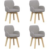 vidaXL Okretne blagovaonske stolice 4 kom. Bouclé Svjetlosiva - Svjetlosiva 4 | shoptok.hr