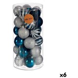  Set božićnih kuglica Plava Srebrna Plastika Ø 6 cm (6 kom.) | shoptok.hr