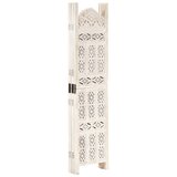 Maison Chic Ročno izrezljan Paravan - Sobne pregrade 5-delni bel 200x165 cm trden mangov les, (22111813) | Shoptok.si