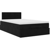 vidaXL Otomanski posteljni okvir z vzmetnico črn 120x190 cm žamet | Shoptok.si