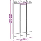  3-panelni pregradni zid Bež 120 x 220 cm Tkanina | shoptok.hr