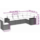  6-dijelni set vrtnih sofa s jastucima bež od poliratana | shoptok.hr