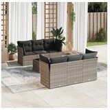 vidaXL 7-dijelni set vrtnih sofa svjetlosivi od poliratana | shoptok.hr
