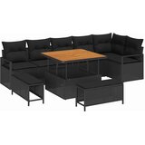  Sjedeća garnitura za vrt 9 kom. Crna Poli ratan 287 x 122 x 85 cm | shoptok.hr