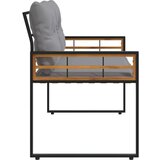  Drvena klupska klupa s jastukom Svijetlo siva 114 x 55 x 77 cm | shoptok.hr
