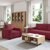  3-dijelni set sofa s jastucima, tkanina boje vina | Shoptok.si