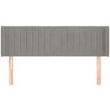  Uzglavlje s ušima svjetlosivo 147x16x78/88 cm baršunasto | shoptok.hr