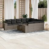 vidaXL 11-dijelni set vrtnih sofa od poliratana s jastucima sivi | shoptok.hr