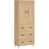 vidaXL Visoka komoda sonoma hrast 69,5x34x180 cm inženirski les | Shoptok.si