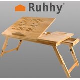 Ruhhy bambusov stolić za laptop do 17", podesivi nagib, s ladicom | shoptok.hr