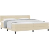  Postelja boxspring z vzmetnico z vzmetnico krema 200 x 200 cm, (5000128011) Slike