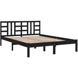  Posteljni okvir črn iz trdnega lesa 200x200 cm, (20645855) | Shoptok.si