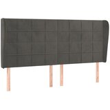  Uzglavlje s ušima crno 163x23x118/128 cm baršunasto | shoptok.hr