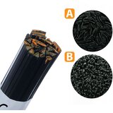 Rosfix SPOJINA ZA VARJENJE PLASTIKE PC+PBT ČRNA 50 G – MEŠANICA TRAKOV 8 MM IN TRIKOTOV 3,5 MM | TALILNA T 320–360 °C | ZA ODBIJAČE IN OHIŠJA, (5000036431) | Shoptok.si