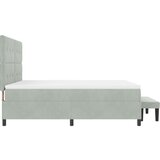Box Spring Krevet s Madracem &amp Klupom Svijetlosiva 180x200 cm Baršun | shoptok.hr