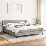 The Living Store Box spring postelja z vzmetnico svetlo siva 160x200 cm žamet - Box Spring Postelja, (21490469) Cene