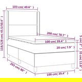  Box spring postelja z vzmetnico LED krem 100x200 cm blago, (20900847) | Shoptok.si