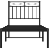  Metalni okvir za krevet s uzglavljem crni 80x200 cm | shoptok.hr