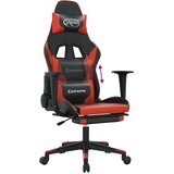  Gaming stol z oporo za noge črno in rdeče umetno usnje, (21152216) | Shoptok.si