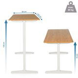 MID.YOU Dvižna Miza Stand Basic, Bela, Barva Hrasta | Shoptok.si