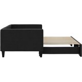  Dnevni krevet na razvlačenje crni 90 x 190 cm od tkanine | shoptok.hr