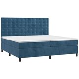  Box spring s madracem LED tamnoplavi 200x200 cm baršun | shoptok.hr