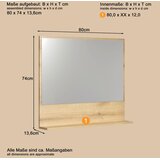MID.YOU KOPALNI&amp;Scaron;KO OGLEDALO, 80/74/14 cm steklo, leseni material Slike