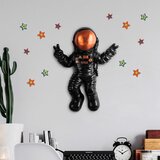 Wallity zidna dekoracija Cosmonaut 3, 35cmx47cmx10cm, Crna Cene