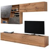 Time dnevni regal, barve hrasta, temno siva | Shoptok.si