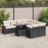 vidaXL 9-dijelni set vrtnih sofa s jastucima crni od poliratana | shoptok.hr