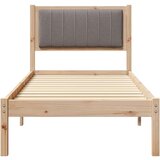 vidaXL Posteljni okvir z oblazinjenim vzglavjem Taupe 80 x 200 cm | Shoptok.si