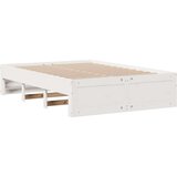 vidaXL Knjižna postelja brez vzmetnice bela 150x200 cm trdna borovina | Shoptok.si