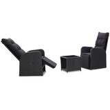  3-dijelni bistro set od poliratana s jastucima crni | shoptok.hr