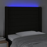  LED uzglavlje crno 93 x 16 x 118/128 cm od tkanine | shoptok.hr