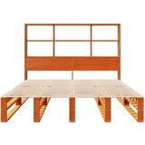  Krevet s regalom za knjige bez madraca 120x190 cm masivno drvo | shoptok.hr