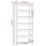 vidaXL Knjižna omara 80x35x183 cm trdna borovina | Shoptok.si