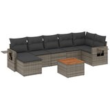  8-dijelni set vrtnih sofa od poliratana s jastucima sivi | shoptok.hr